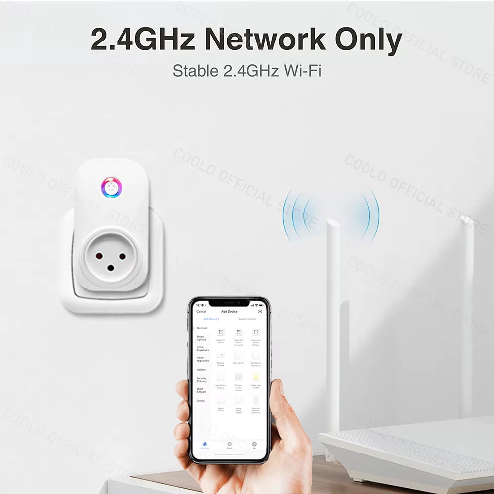 Tuya Wifi Smart Plug 16A Israel Power Plug Socket with Power Monitor Timing Smart Life APP Control Outlet Work with Alexa Google