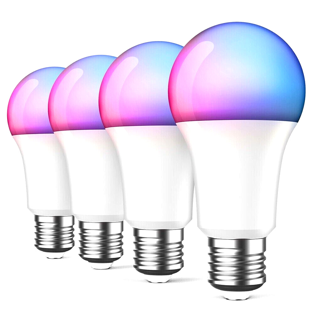 4 X COLOUR CHANGING LED SMART BULBS WIFI APP ALEXA AMAZON GOOGLE DIMMER TIMER